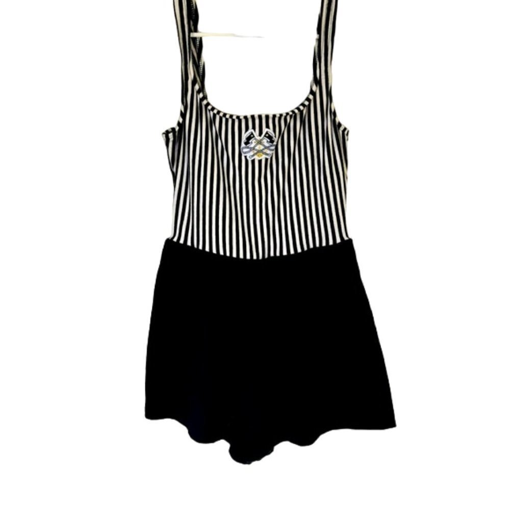 Vintage Sandcastle Catalina Nautical Pin-Up Sailor Striped Swimsuit Size 12